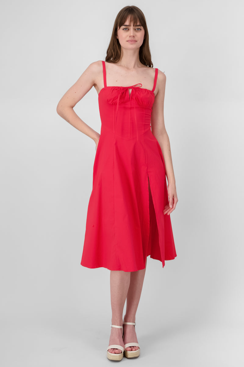 Vestido Midi Liso ROJO