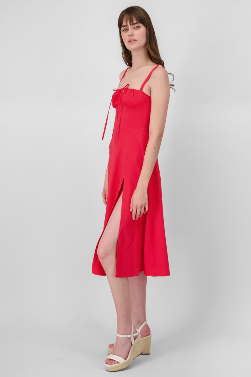 Vestido Midi Liso ROJO