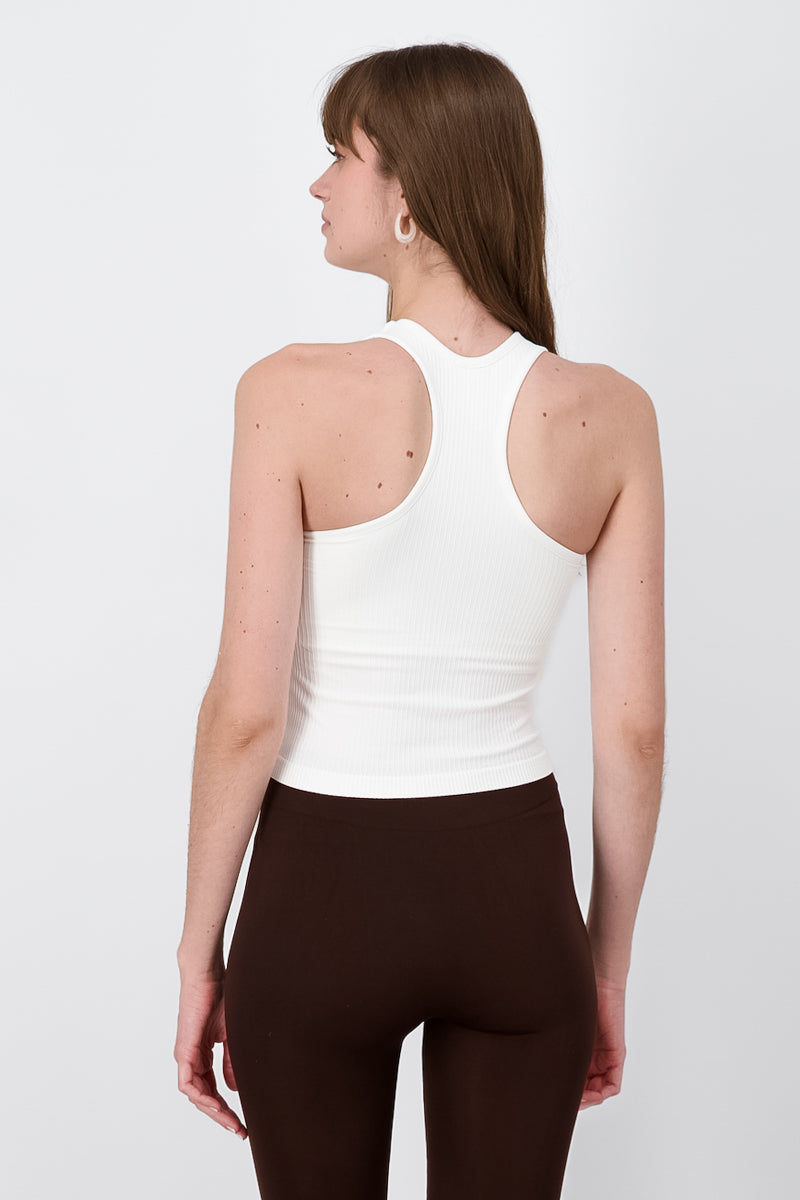 Top seamless liso con copas BLANCO