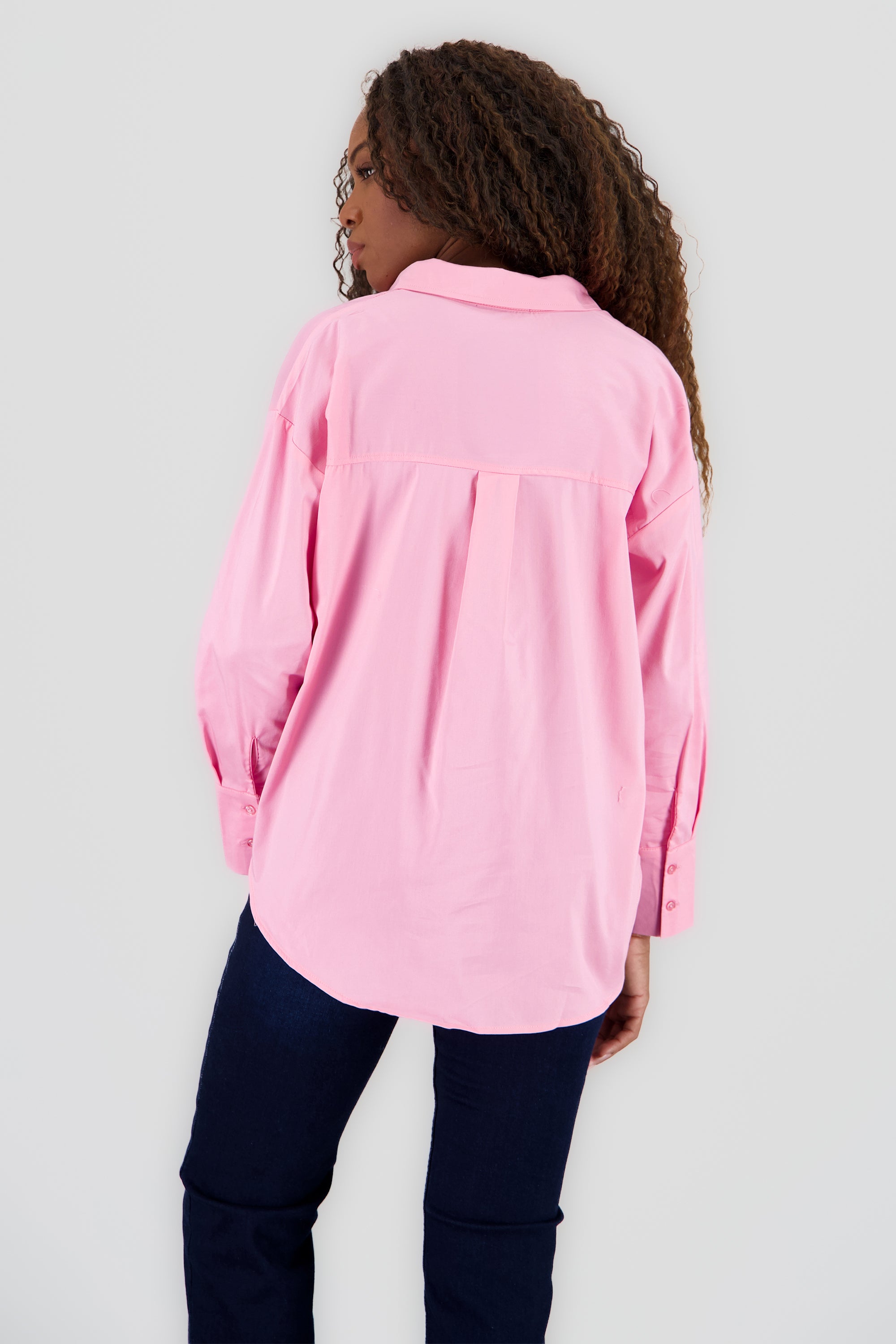 Camisa Popelina Larga ROSA