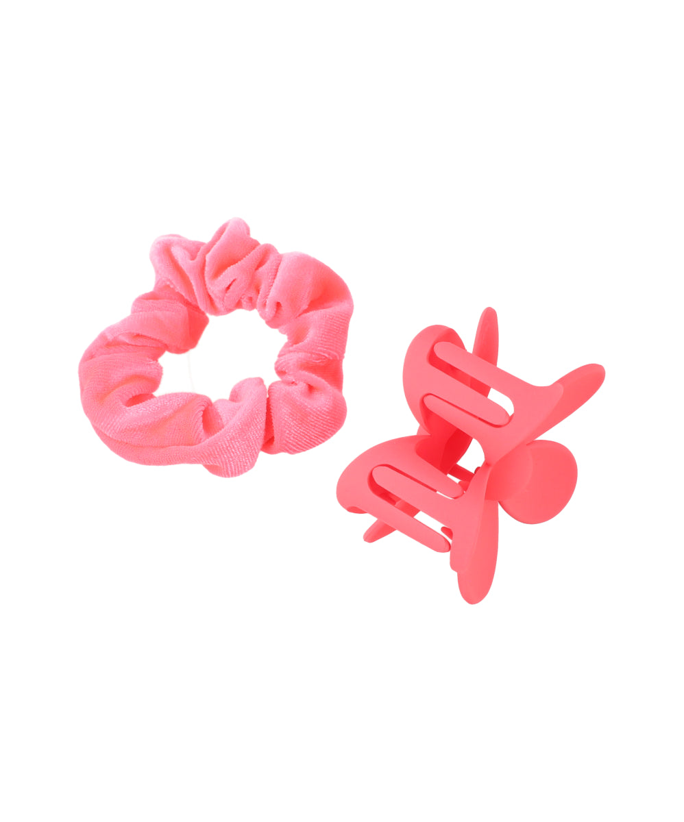 Set Pinza Scrunchie ROSA NEON