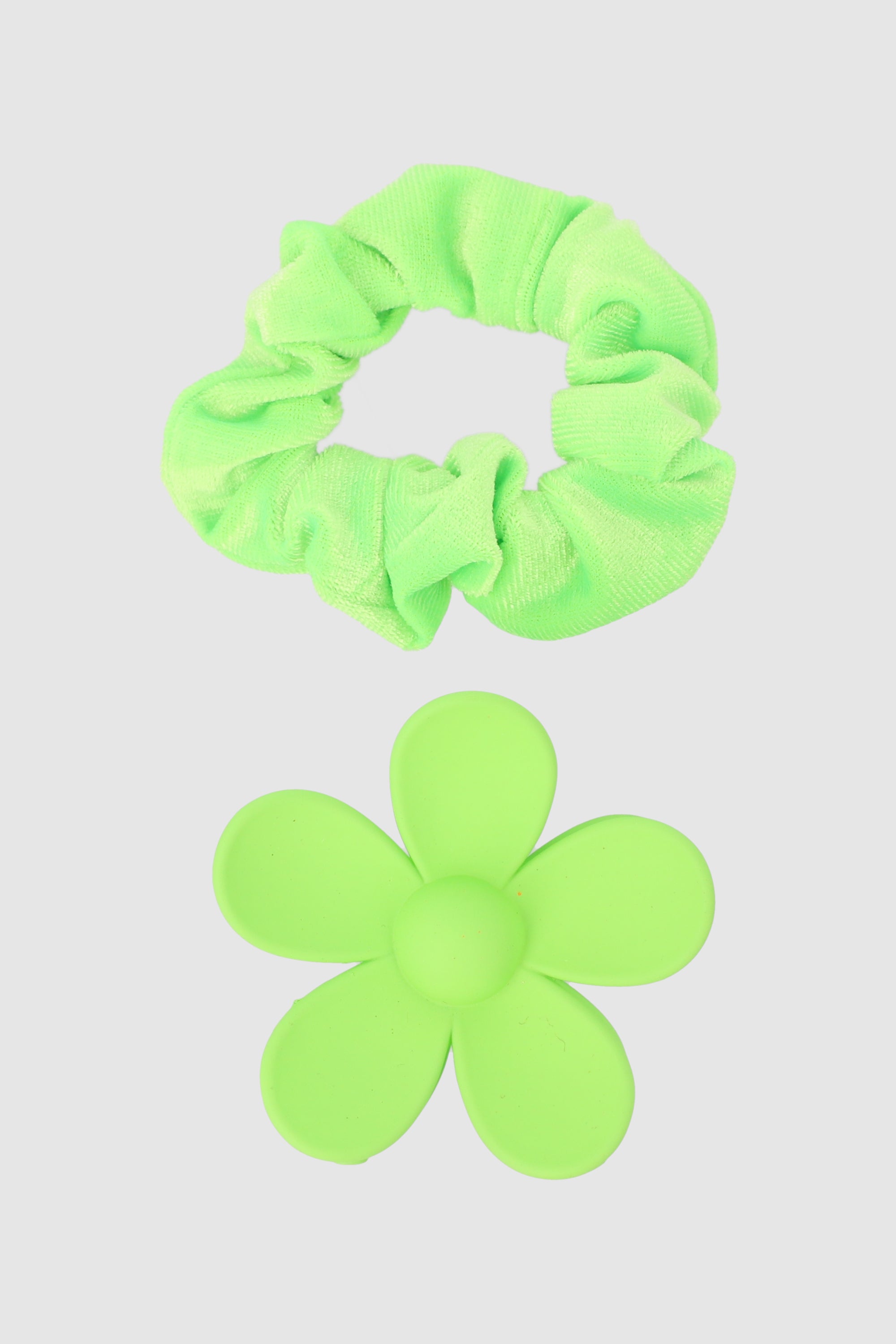 Set Pinza Scrunchie VERDE NEON