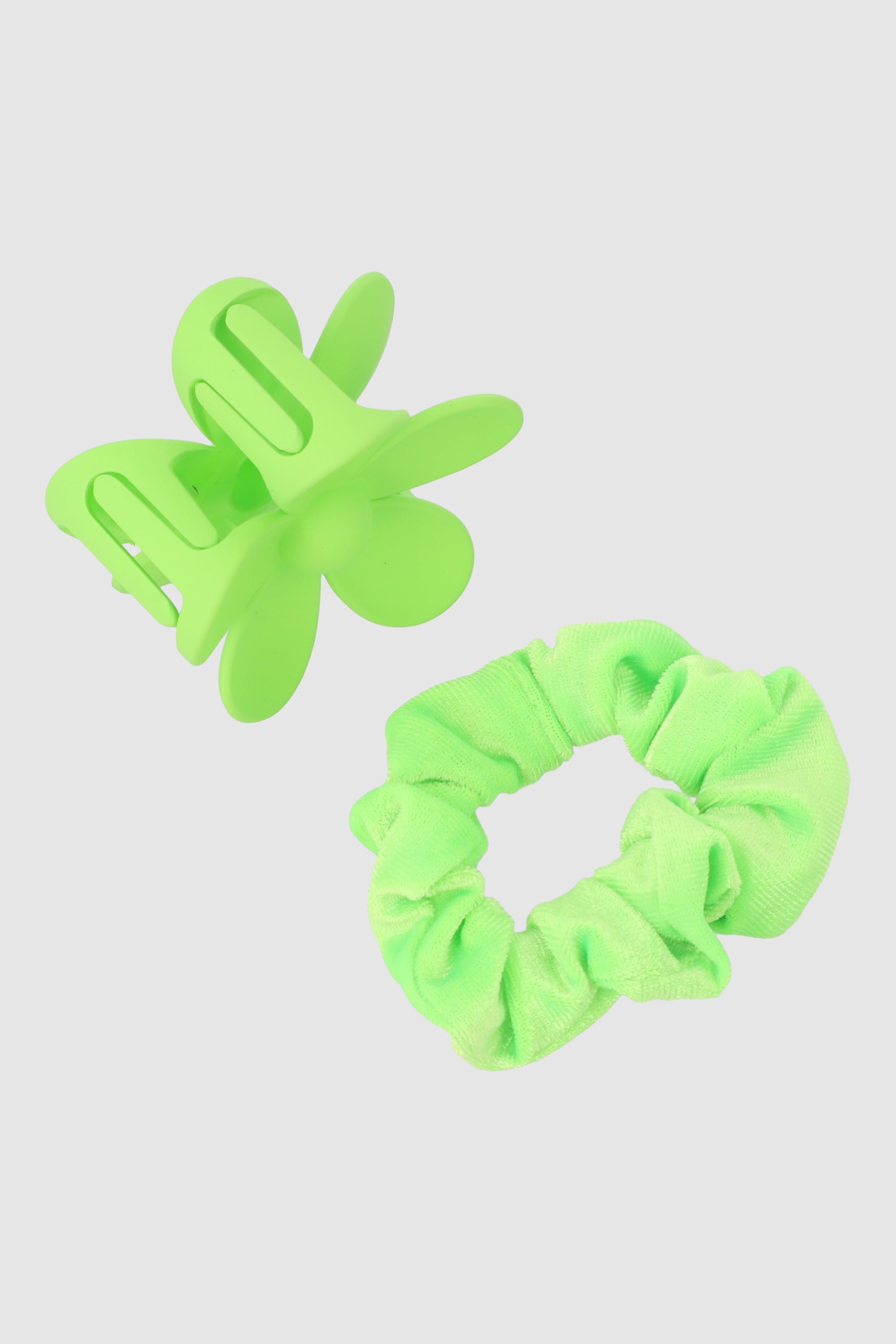 Set Pinza Scrunchie VERDE NEON