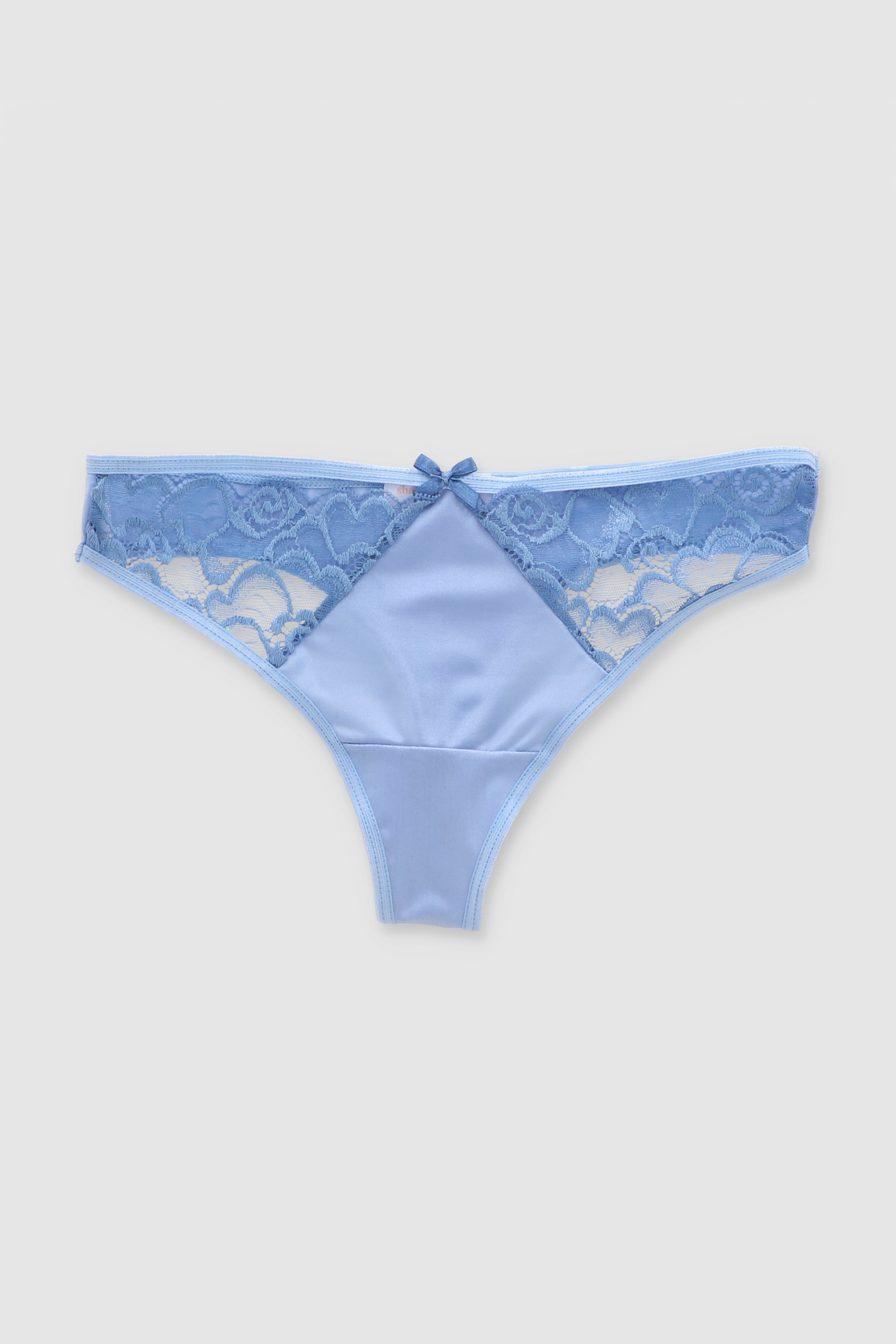 Tanga abertura encaje AZUL