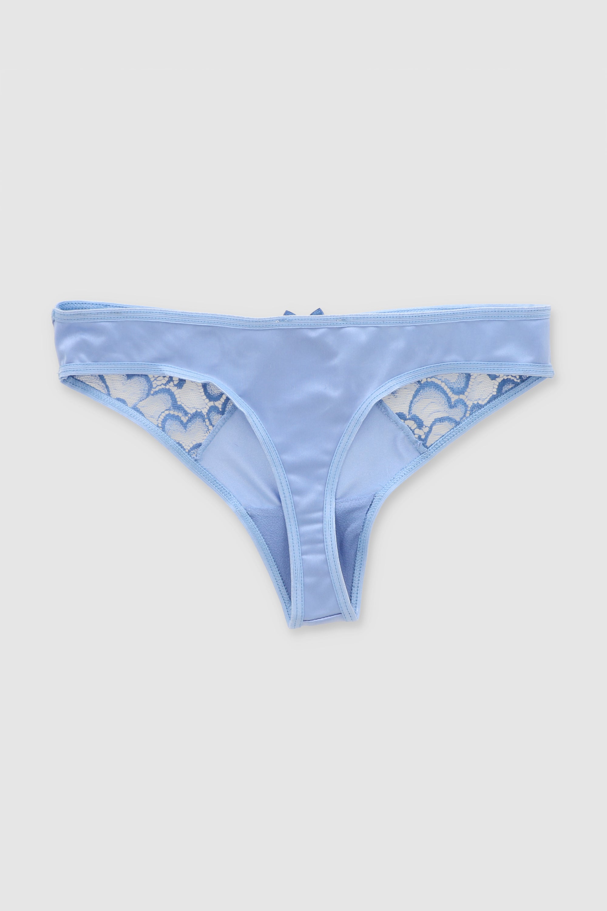 Tanga abertura encaje AZUL