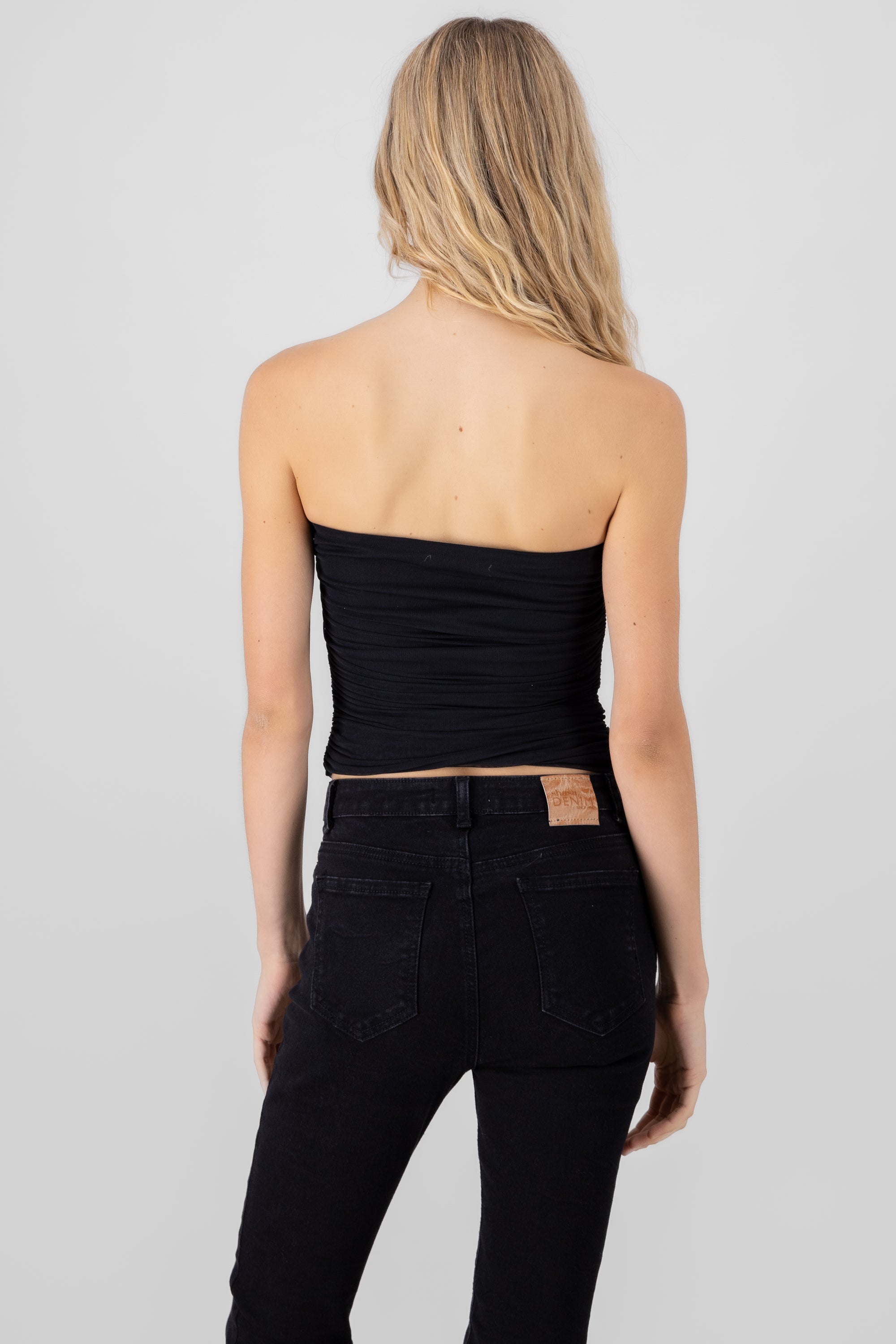 Top Mesh Strapless Mesh NEGRO