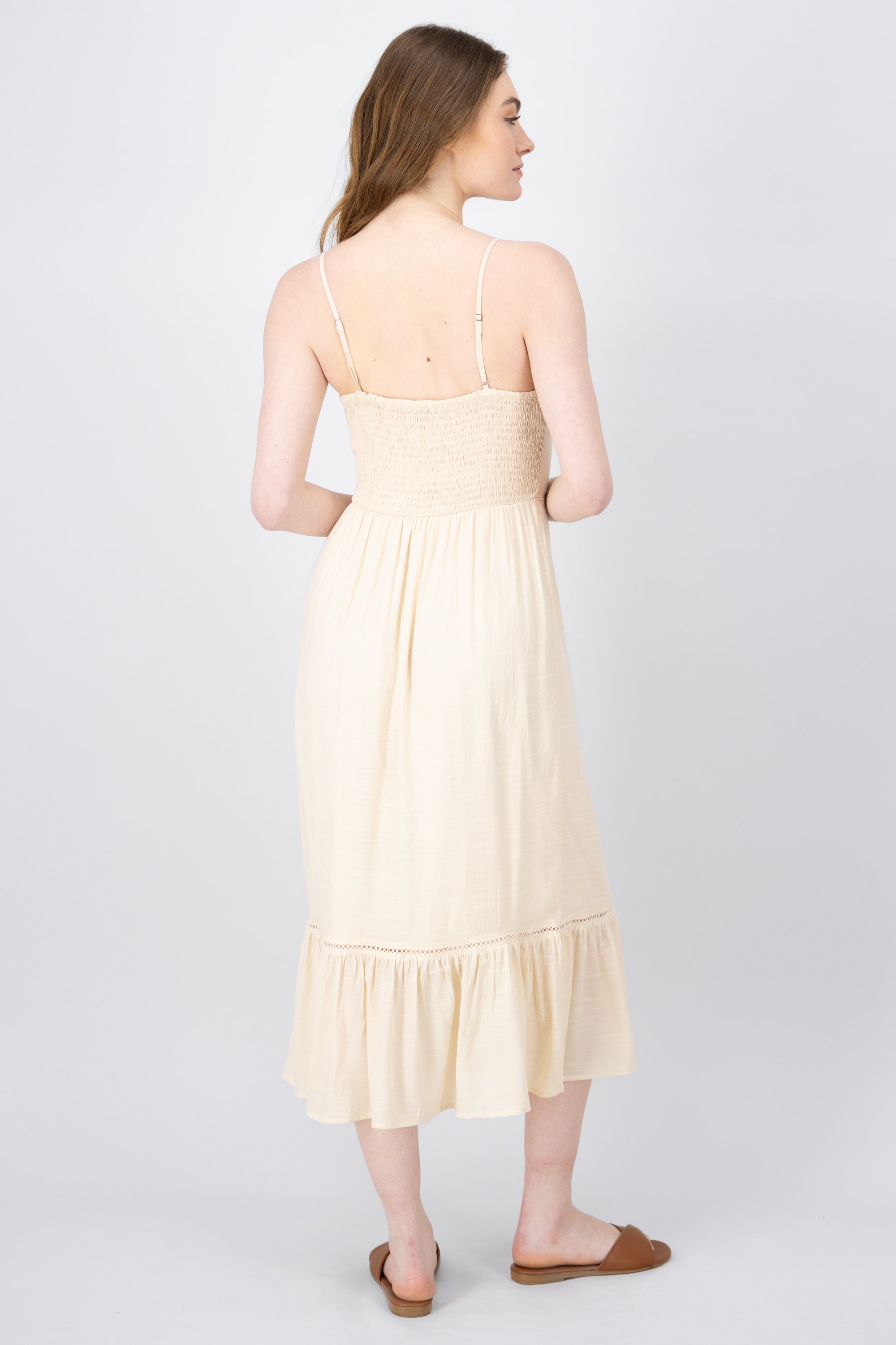 Vestido maxi detalle olan CREMA