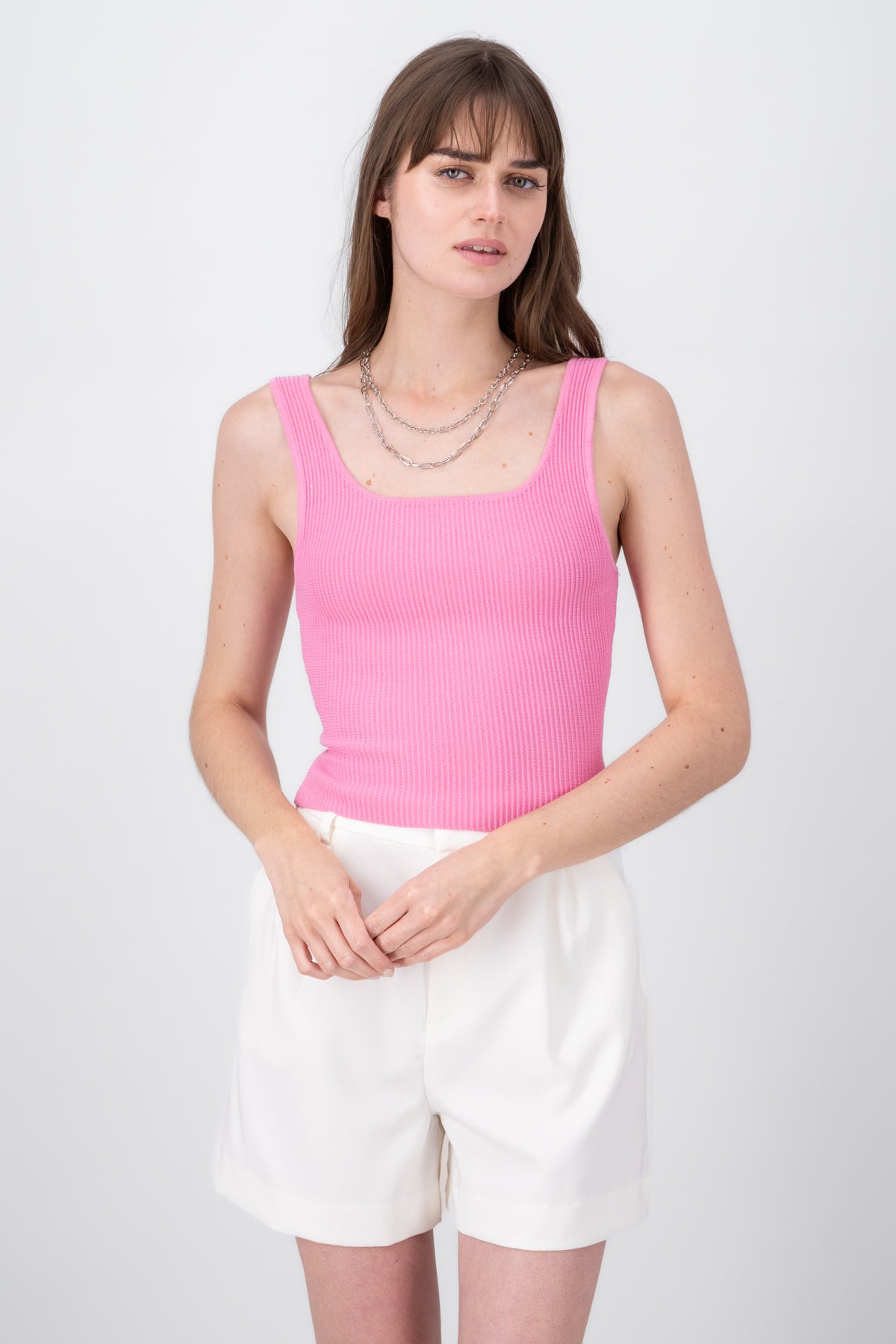 TOP SEAMLESS CON TEXTURA ROSA