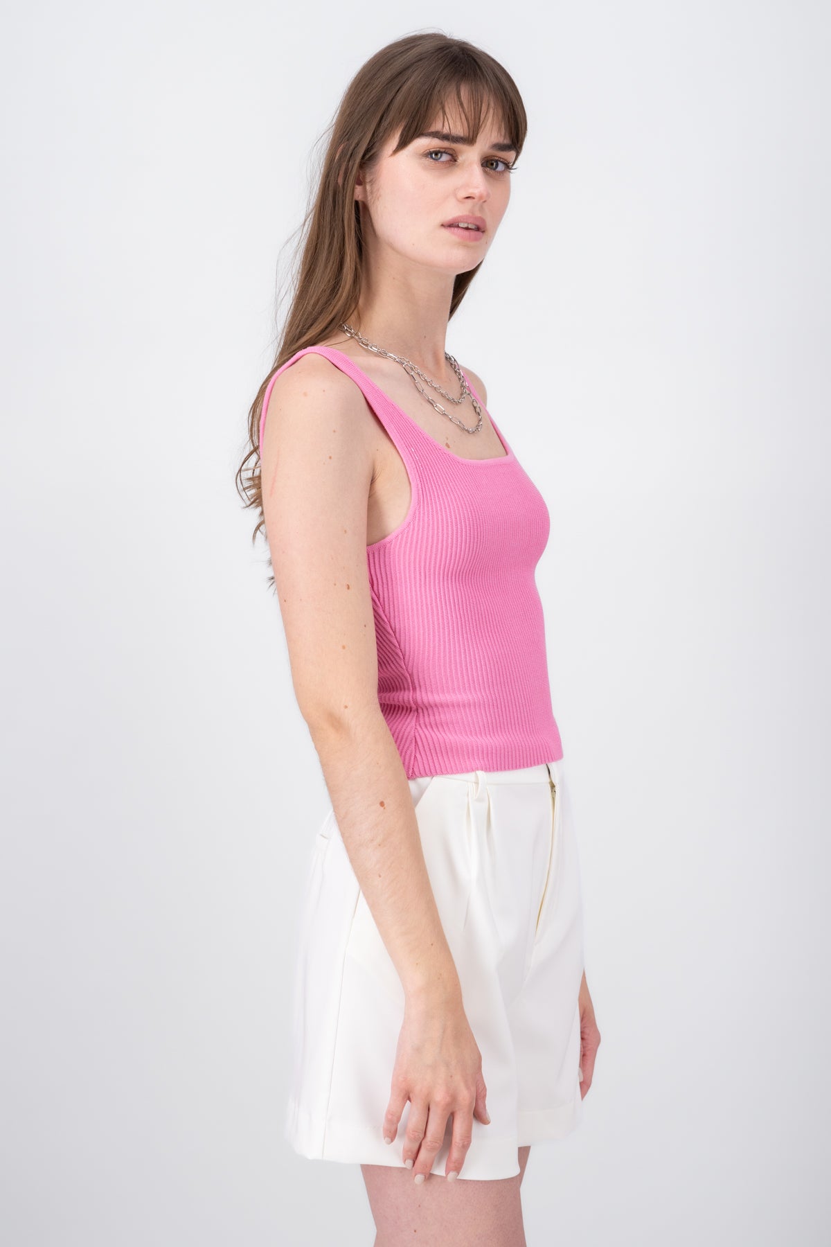 TOP SEAMLESS CON TEXTURA ROSA