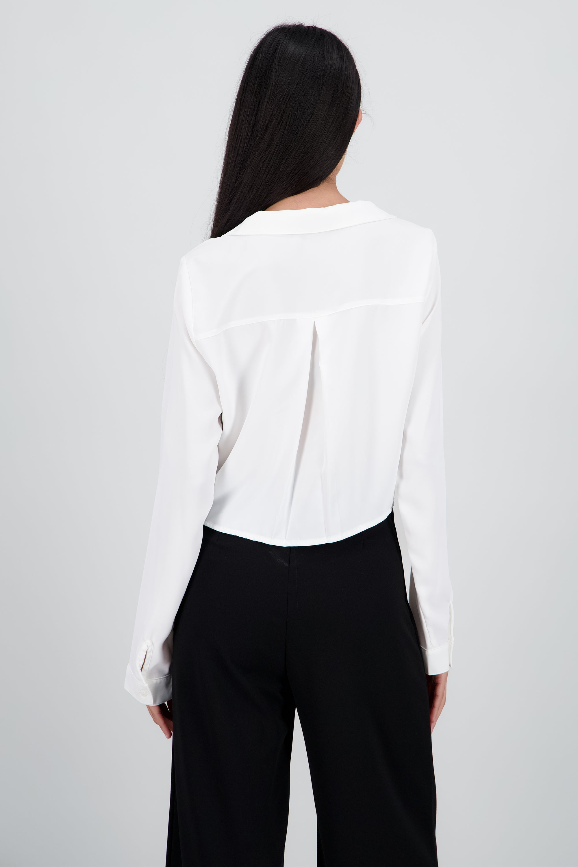 Camisa Lisa Manga Larga BLANCO