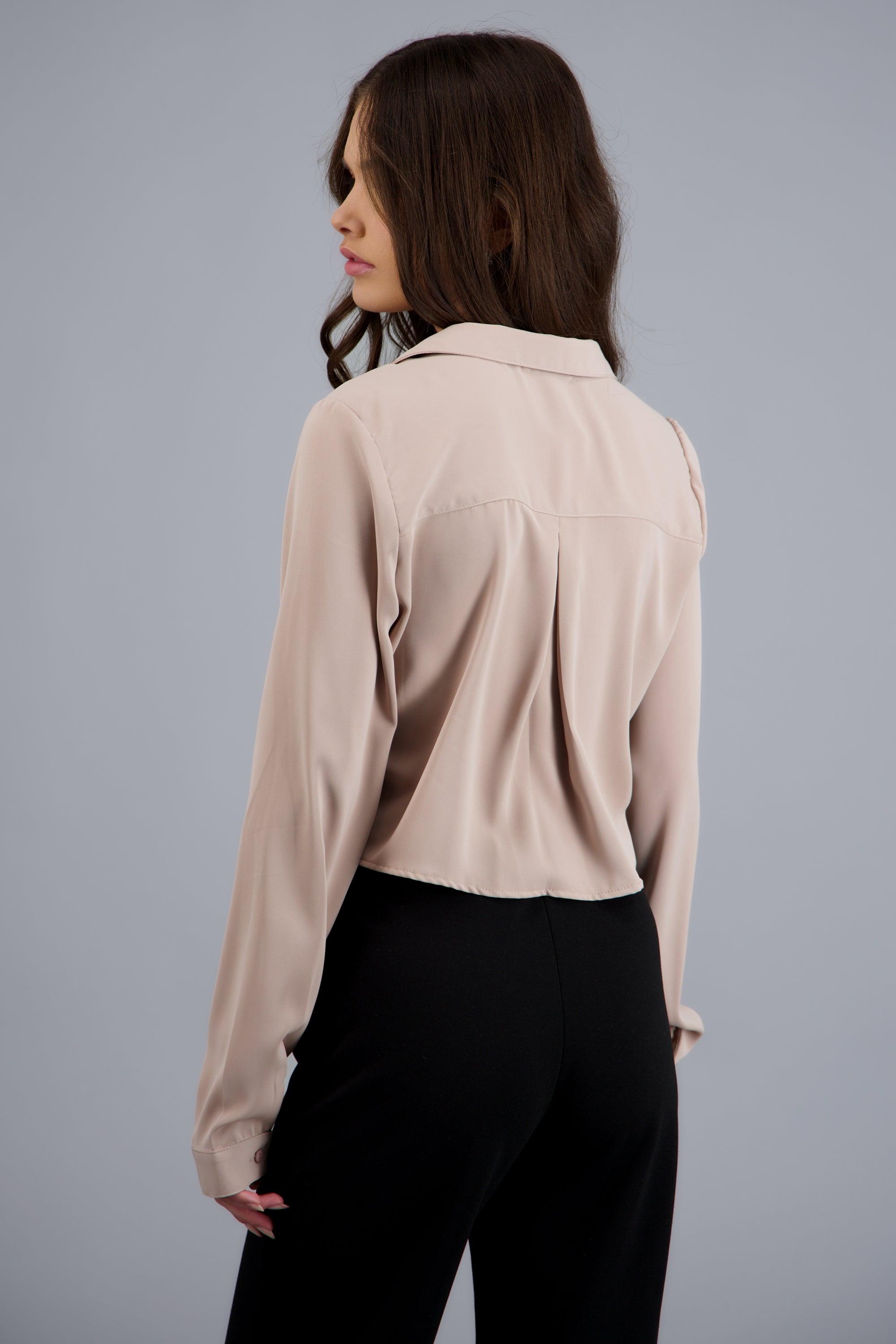 CAMISA LISA M/L CAMELLO
