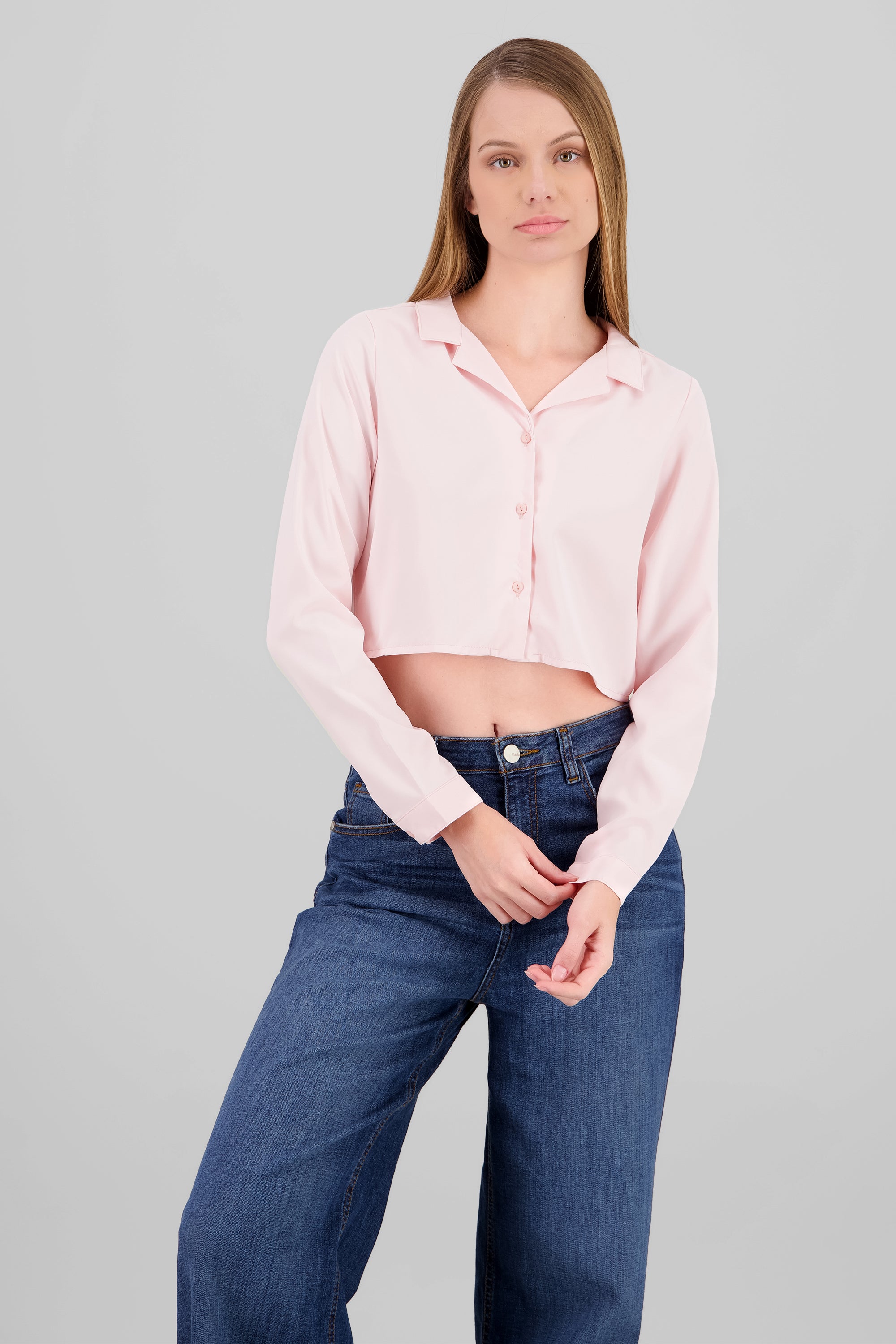 Camisa Lisa Manga Larga PALO DE ROSA