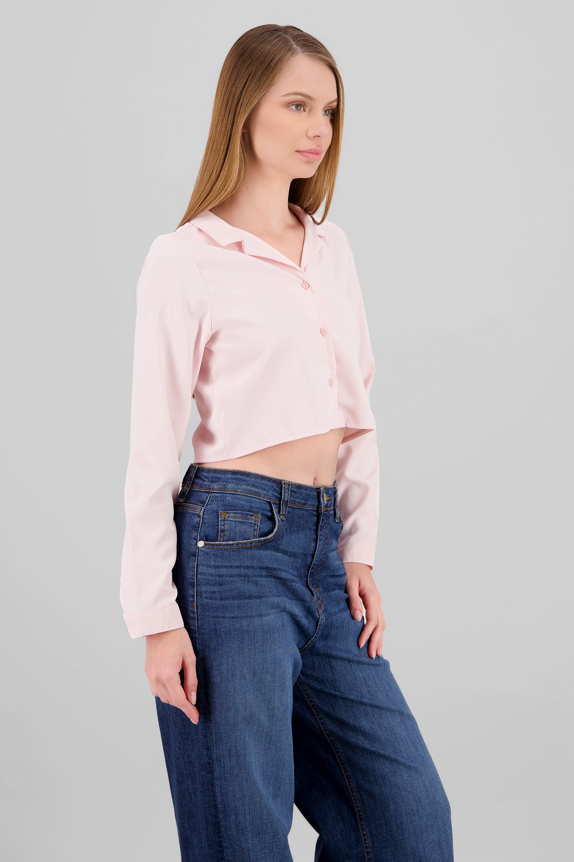 Camisa Lisa Manga Larga PALO DE ROSA