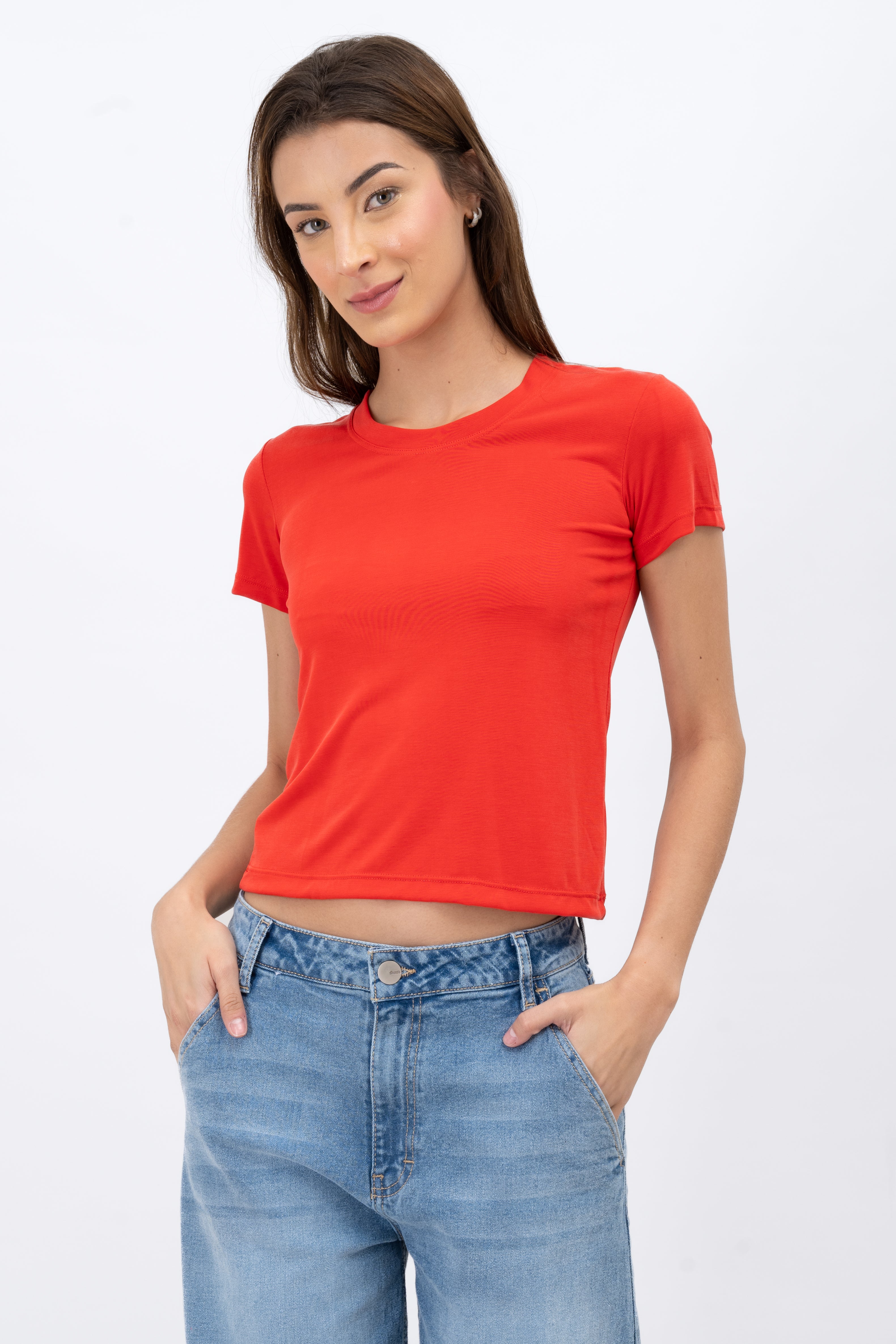 Playera lisa manga corta ROJO