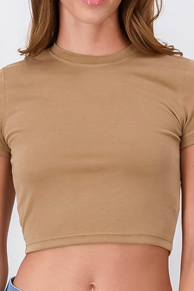 Top Liso Cuello Redondo BEIGE