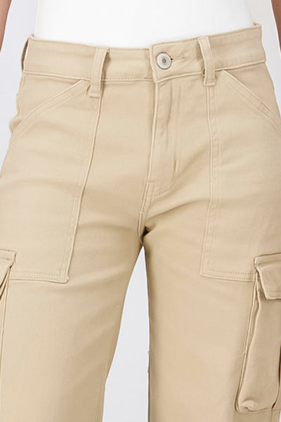 Pantalón Wide Leg Cargo KHAKI