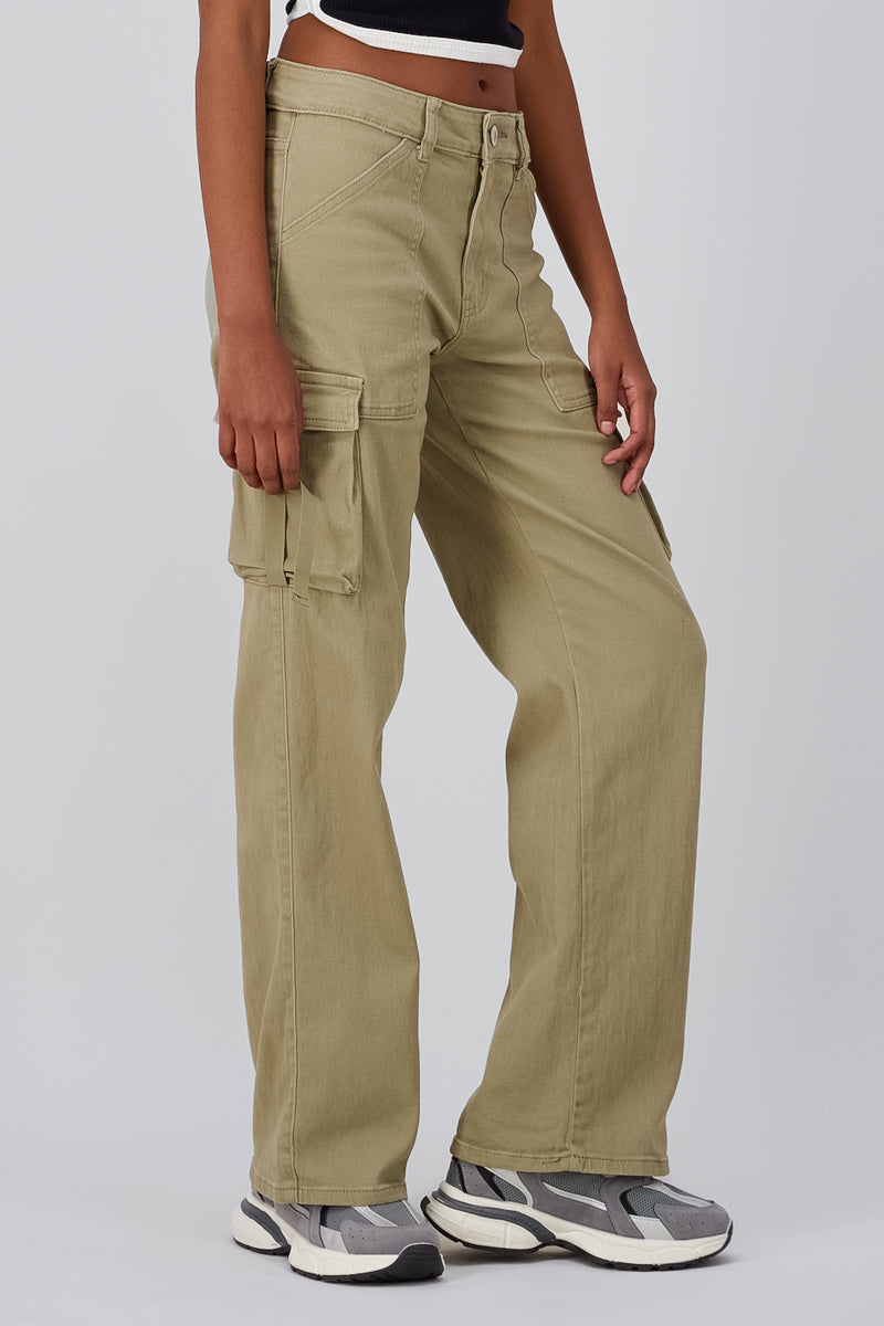 Pantalón Wide Leg Cargo VERDE