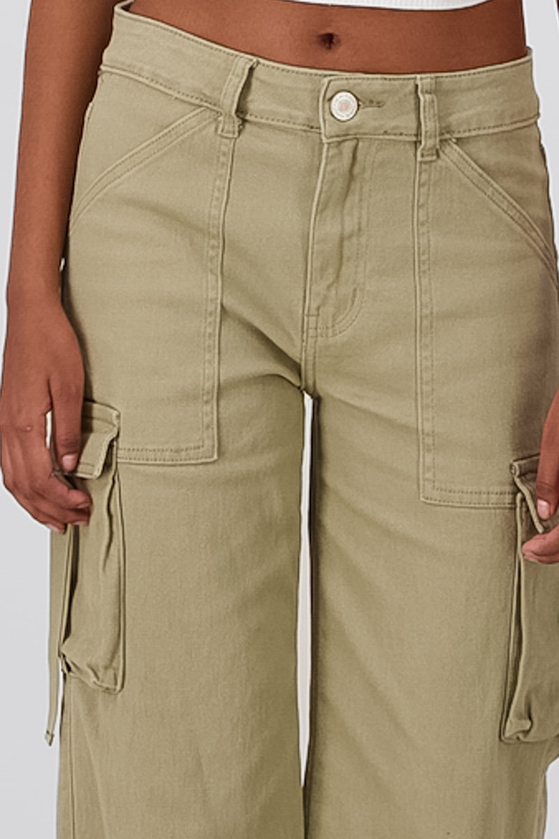 Pantalón Wide Leg Cargo VERDE