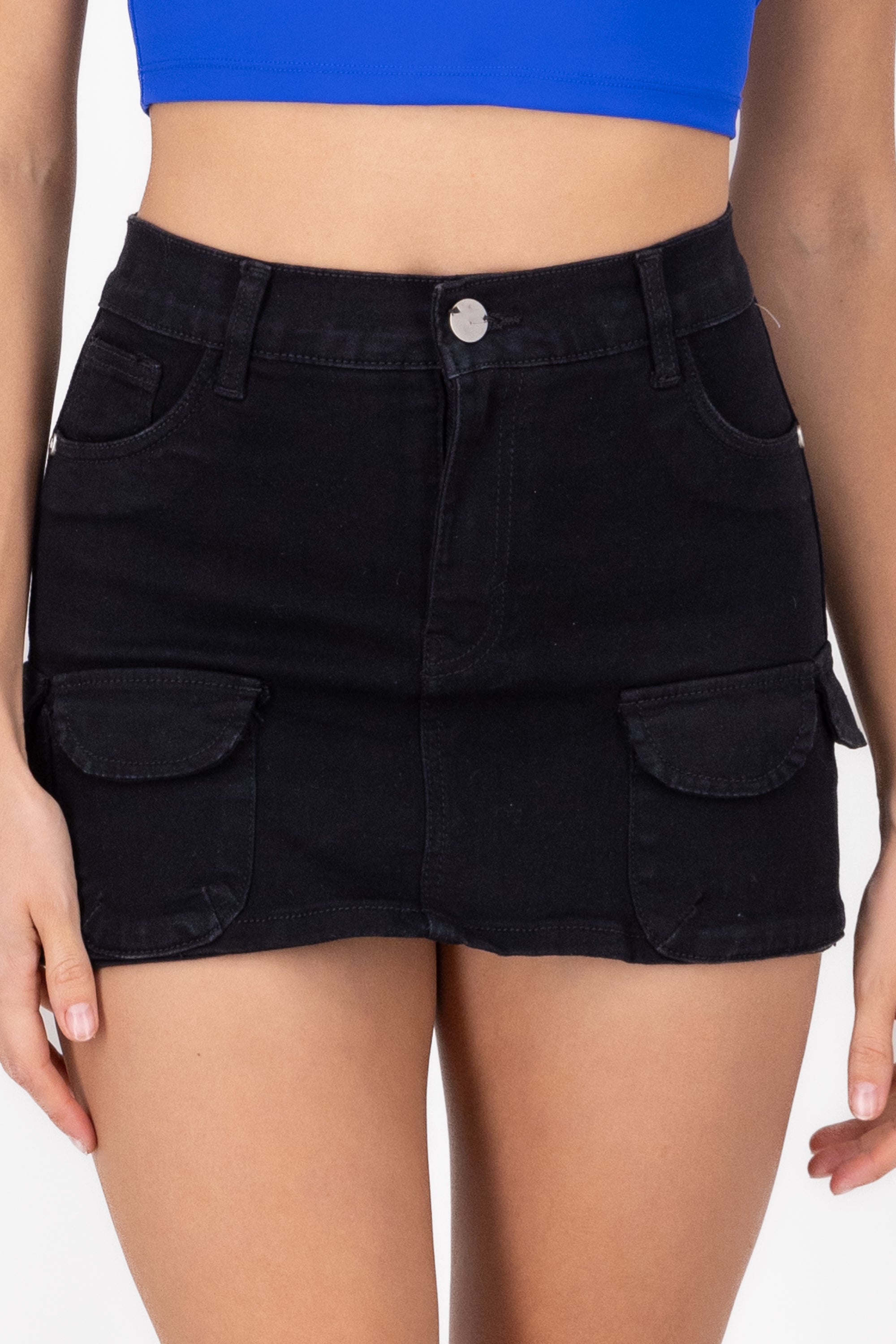 Falda Short 3 Bolsas Cargo NEGRO