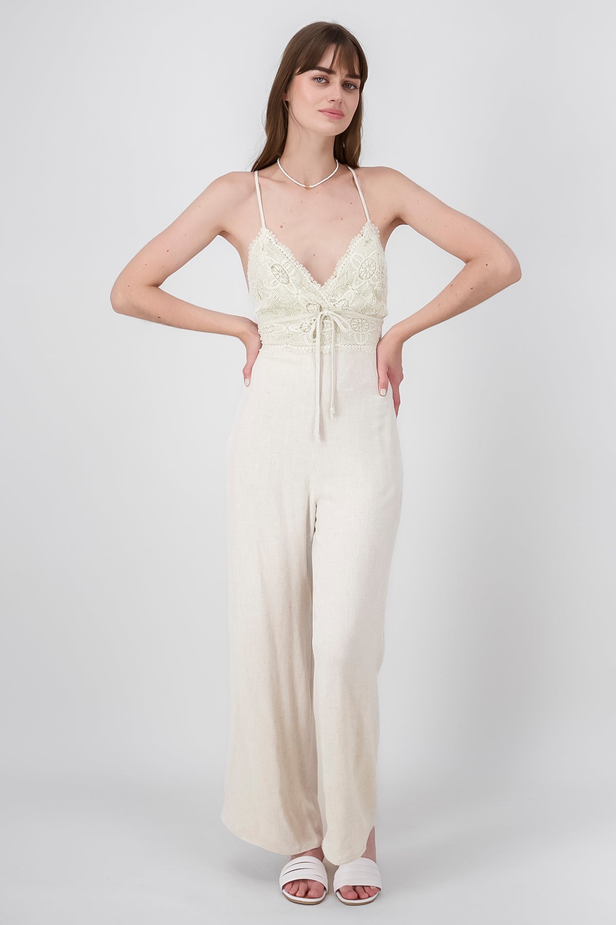 Jumpsuit lino crochet HUESO