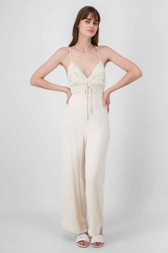 Jumpsuit lino crochet