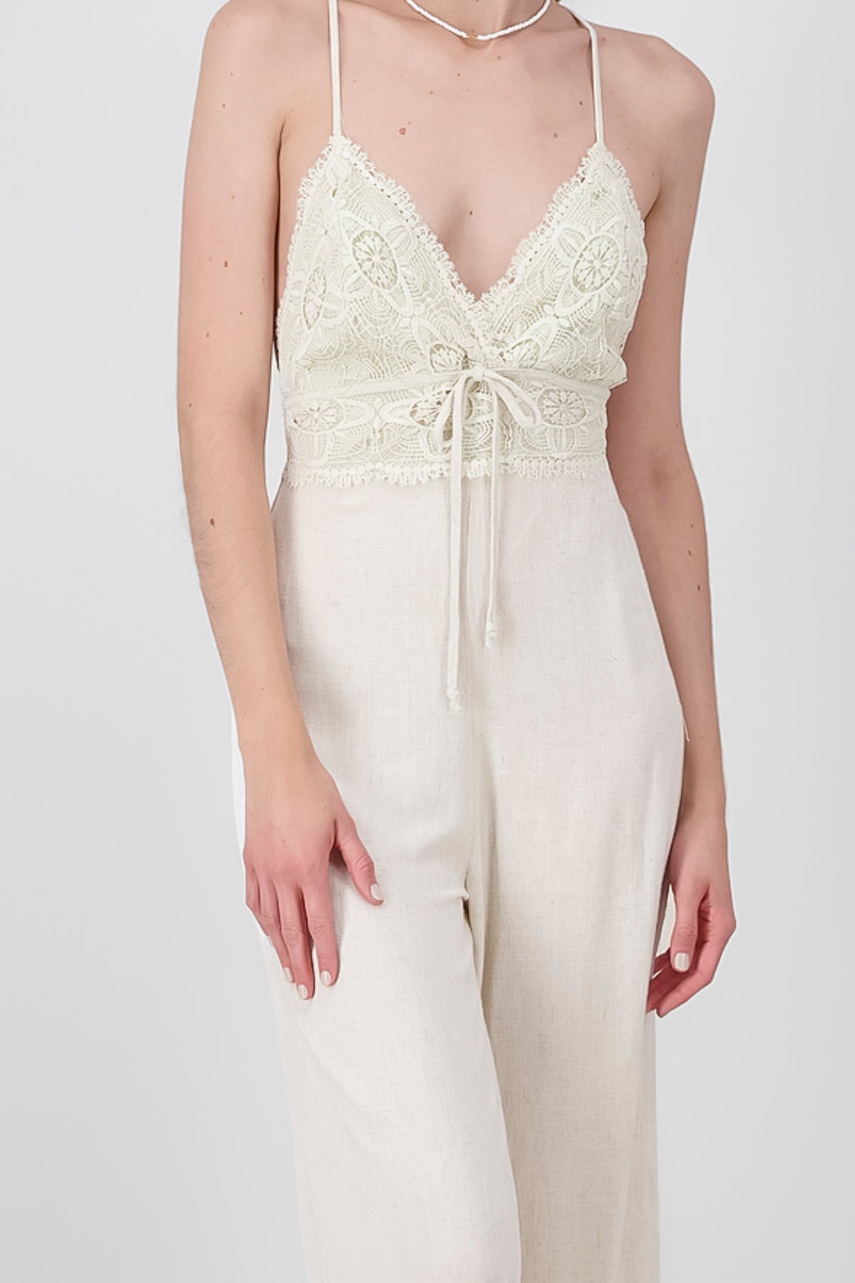 Jumpsuit lino crochet HUESO