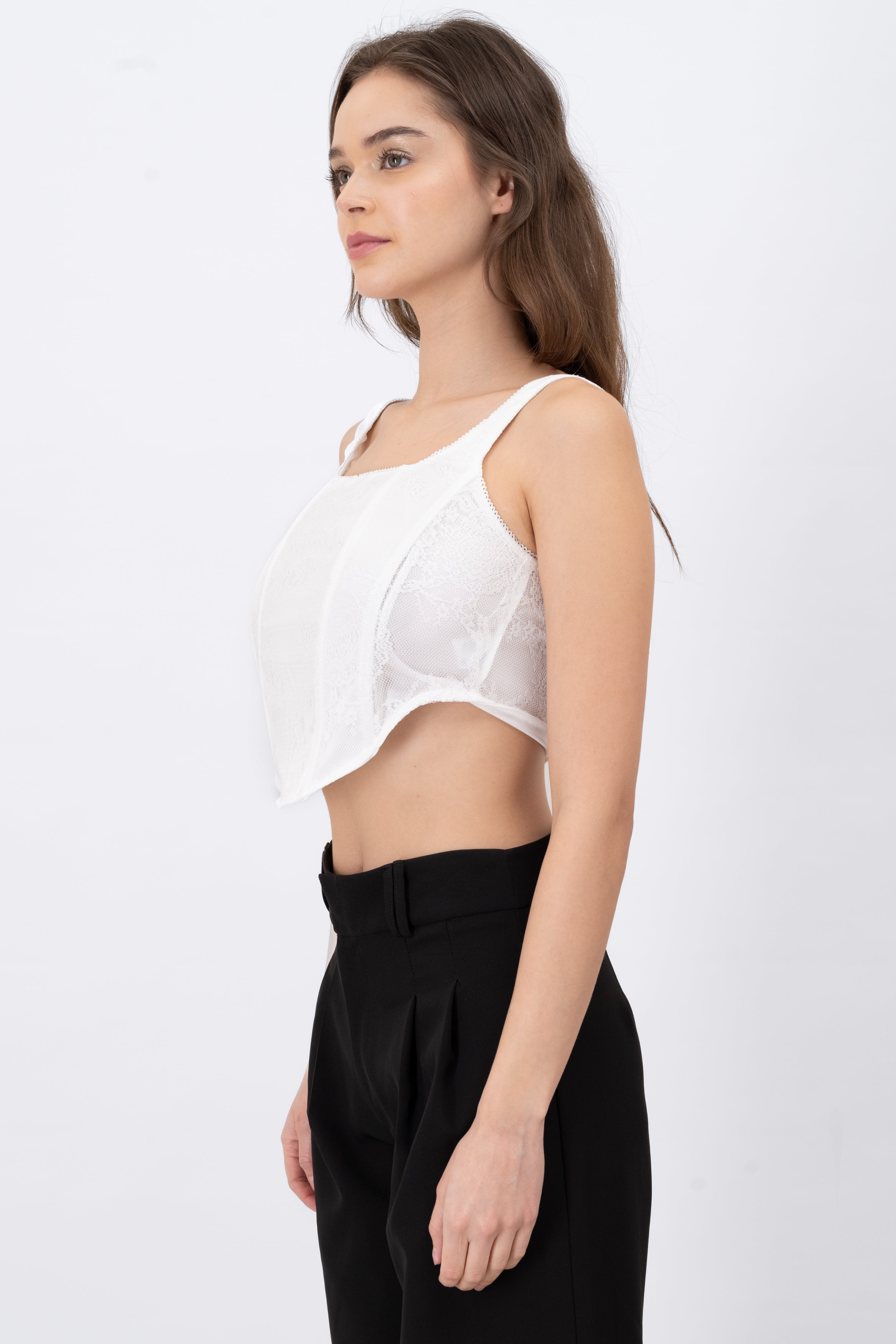 Top Corset De Encaje BLANCO