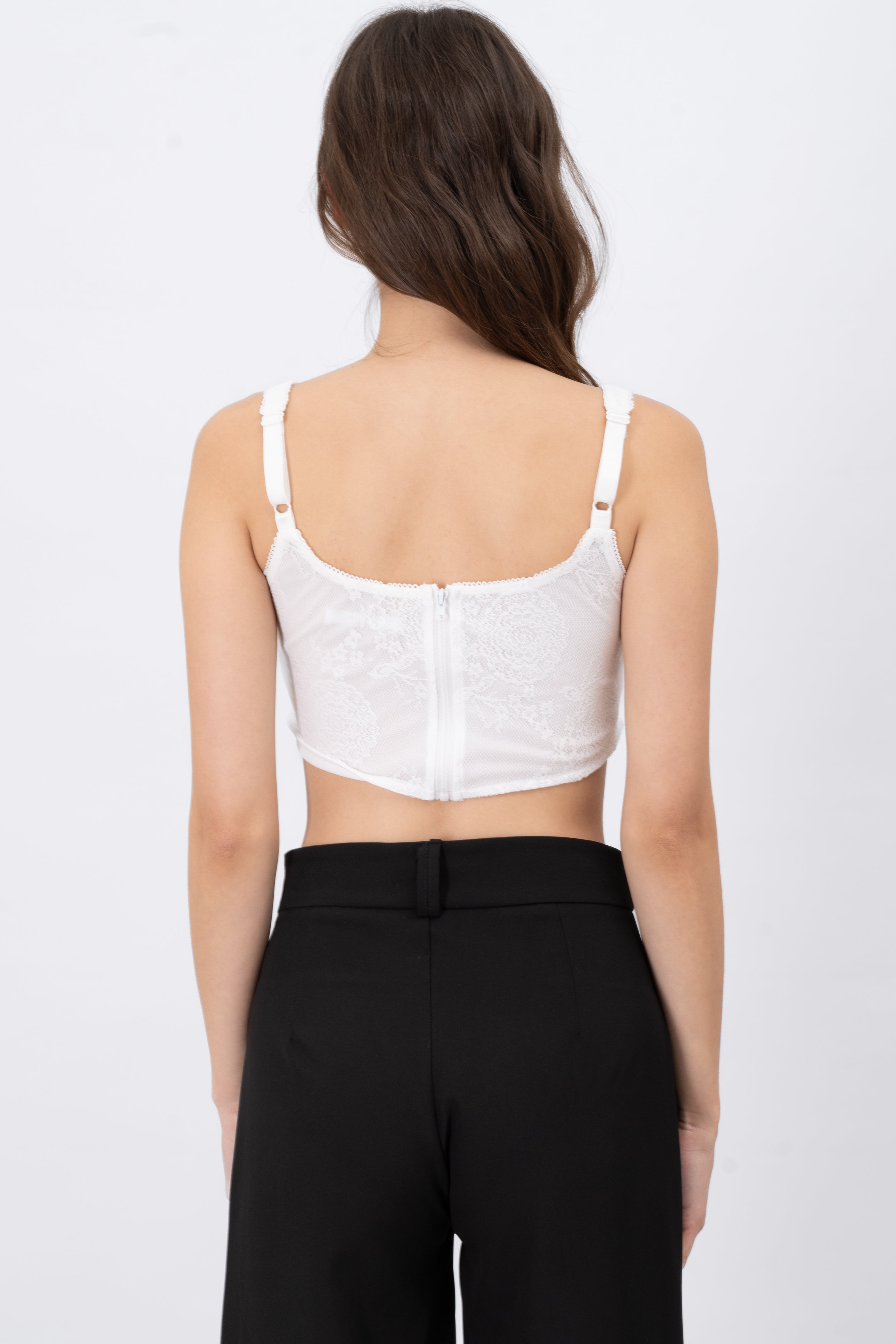 Top Corset De Encaje BLANCO