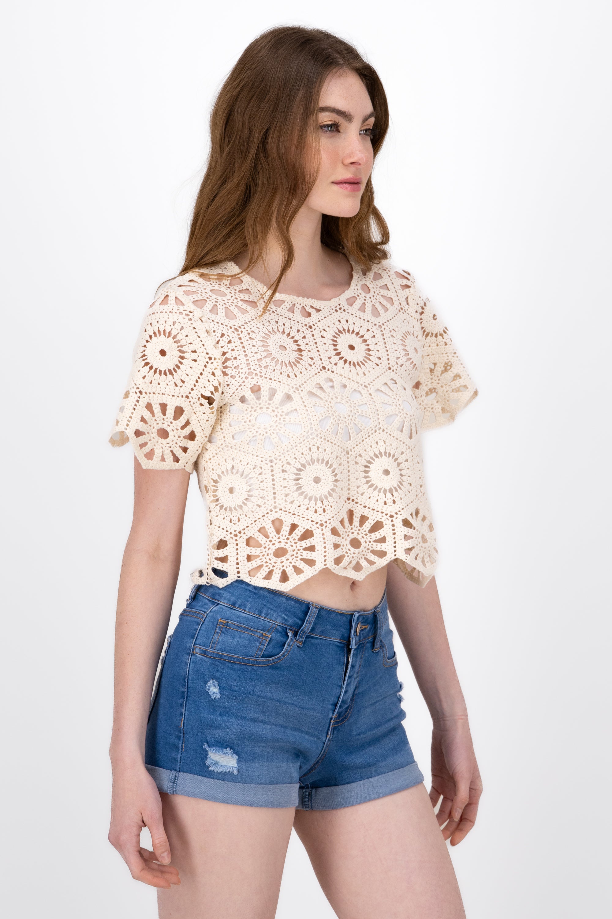 Blusas a crochet cortas sale