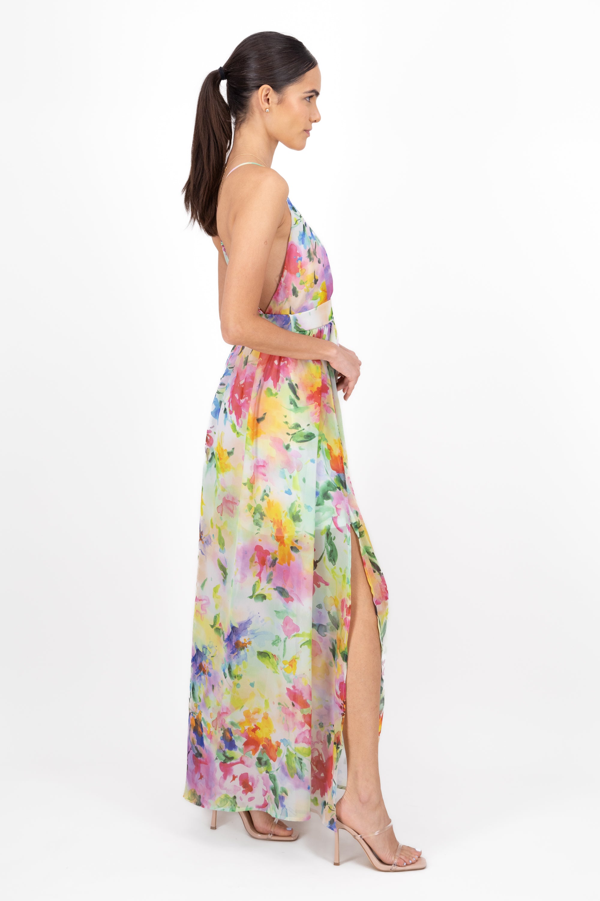 Vestido Maxi Tirantes Flores MULTICOLOR