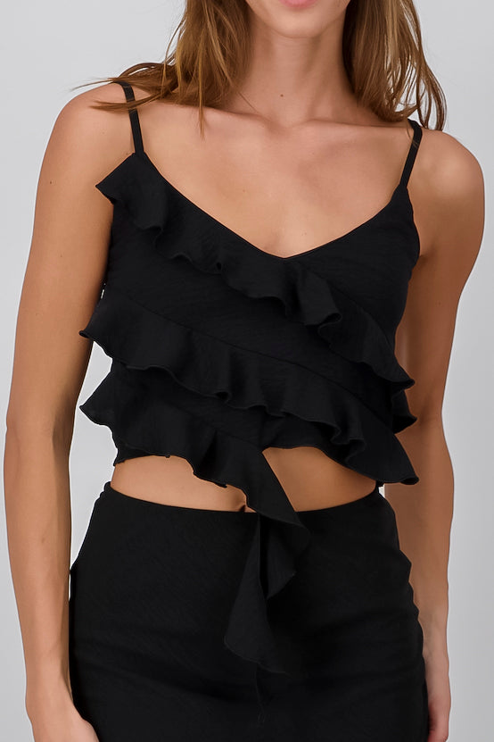 Top Detalle Olanes NEGRO