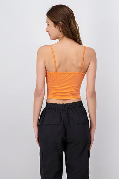 Top liso tirantes delgados NARANJA