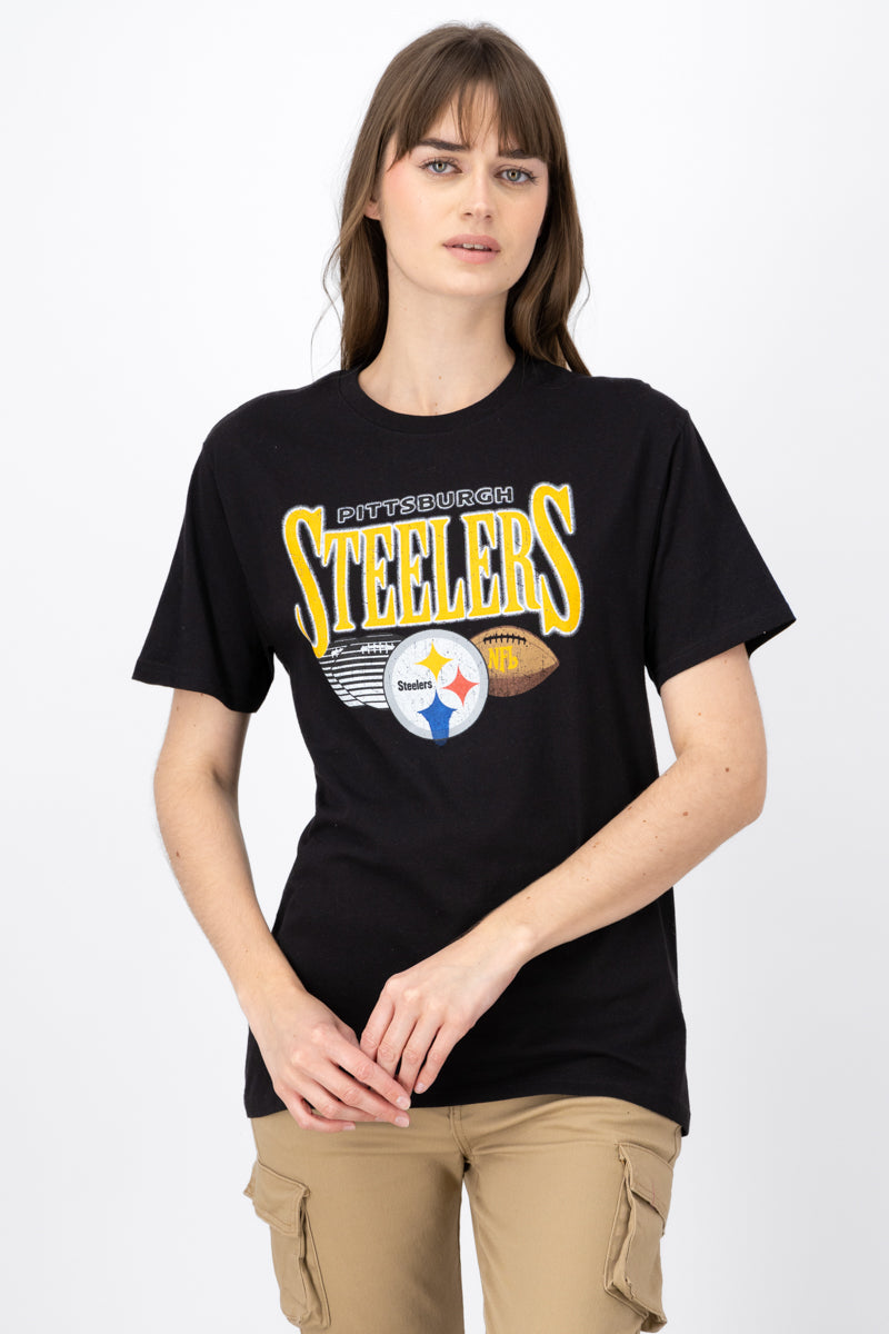 Playera Steelers Manga Corta Over NEGRO