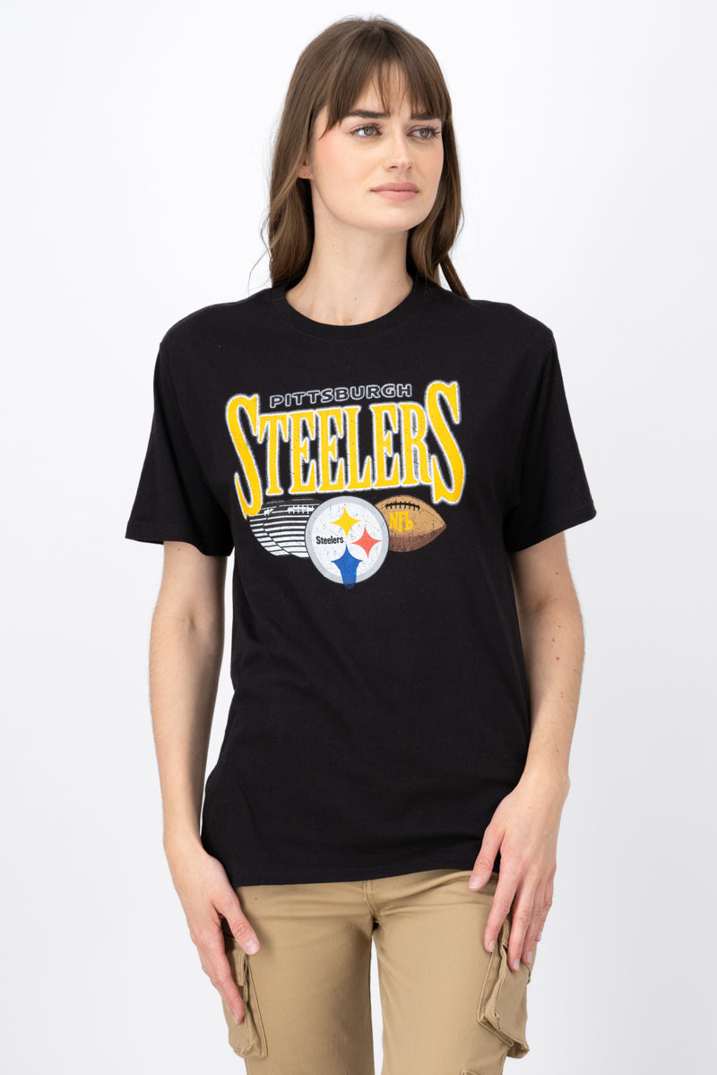 Playera Steelers Manga Corta Over NEGRO