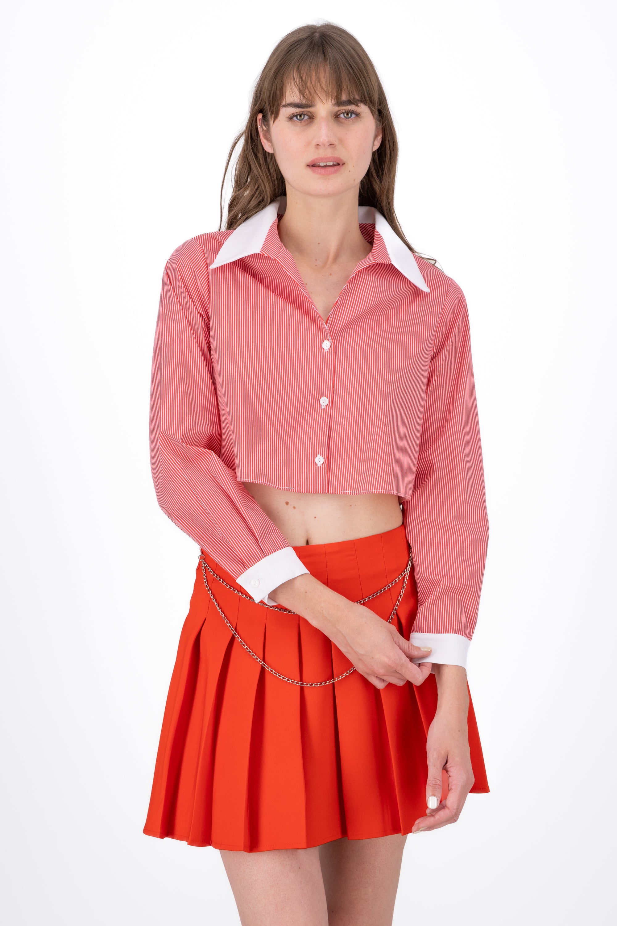 Camisa Crop Contraste ROJO