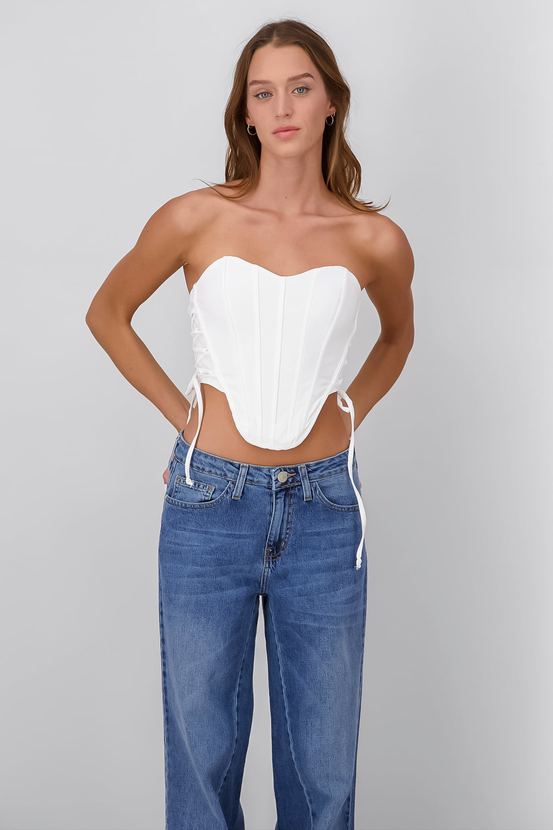Top corset lace up BLANCO