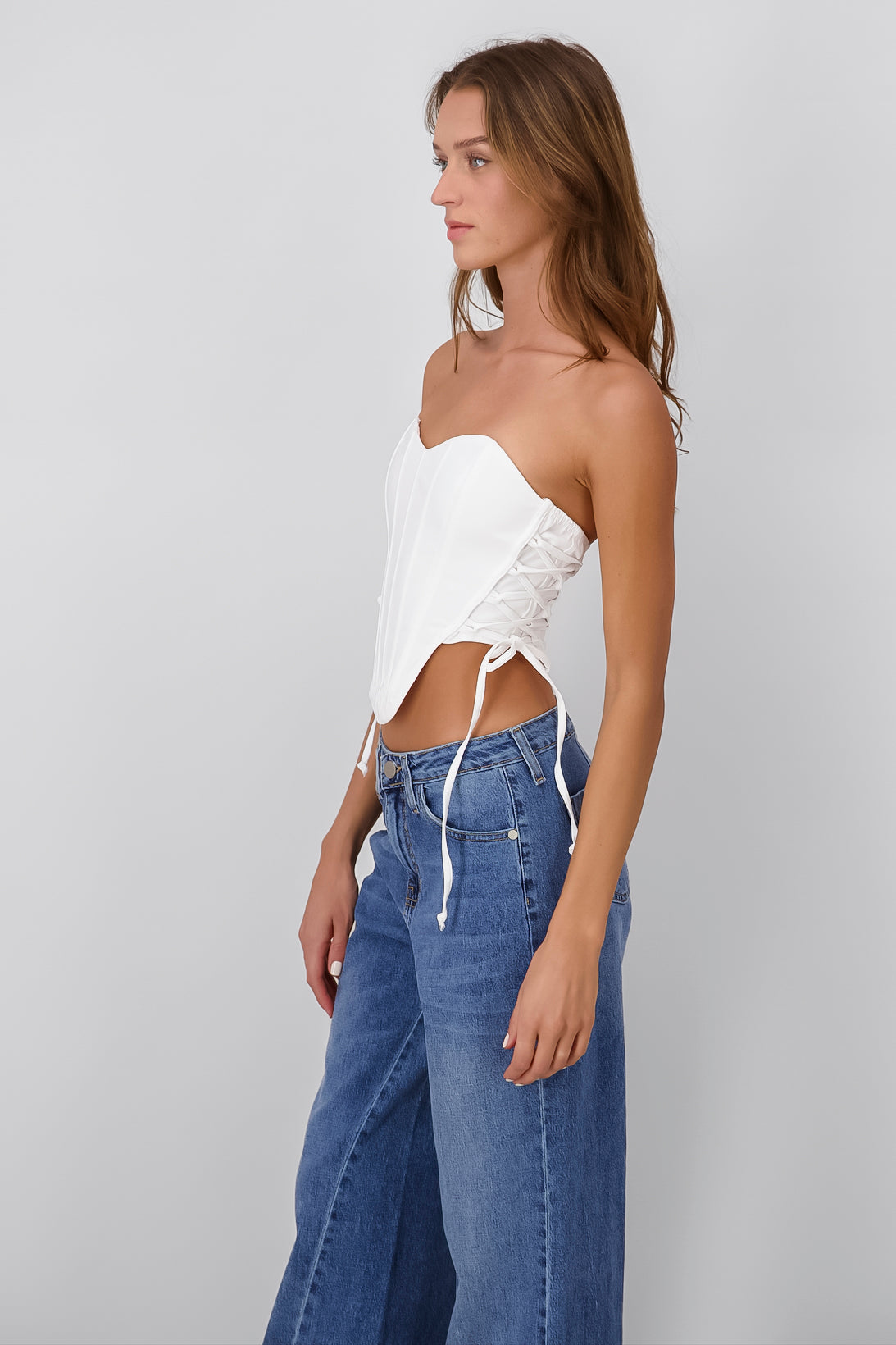 Top corset lace up BLANCO