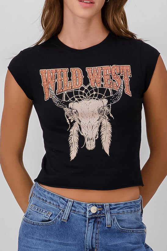 Top wild west brillos NEGRO