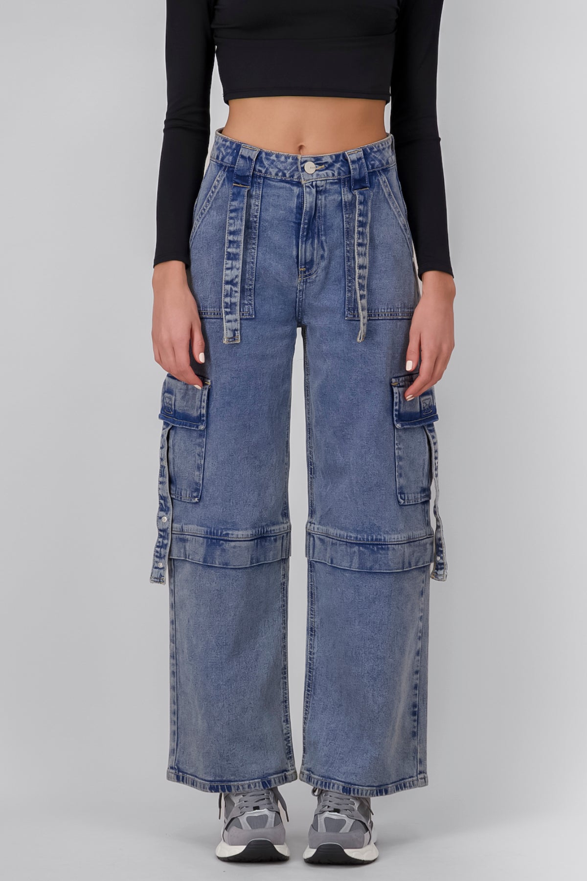 Jeans Cargo 2 Bolsas Tiras ACID LIGHT