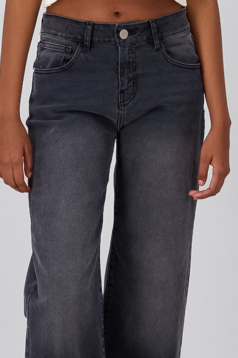 Jeans Straight Constraste GRIS