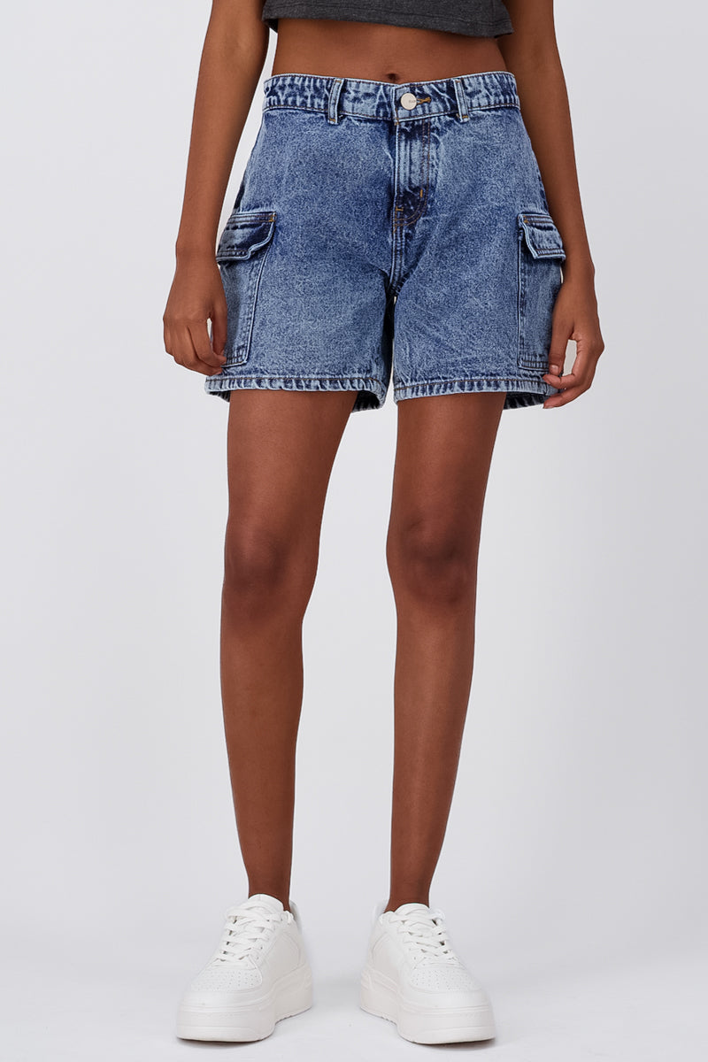 Short cintura alta cargo ACID WASH