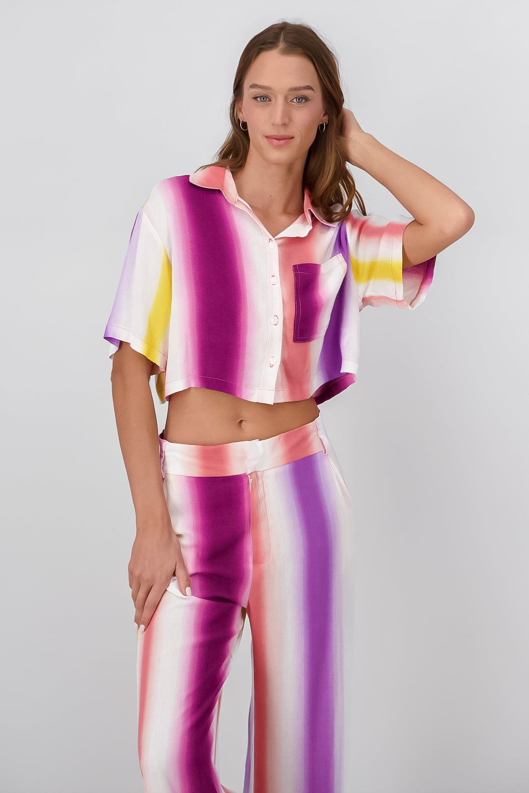 Camisa crop ligera colores MULTICOLOR