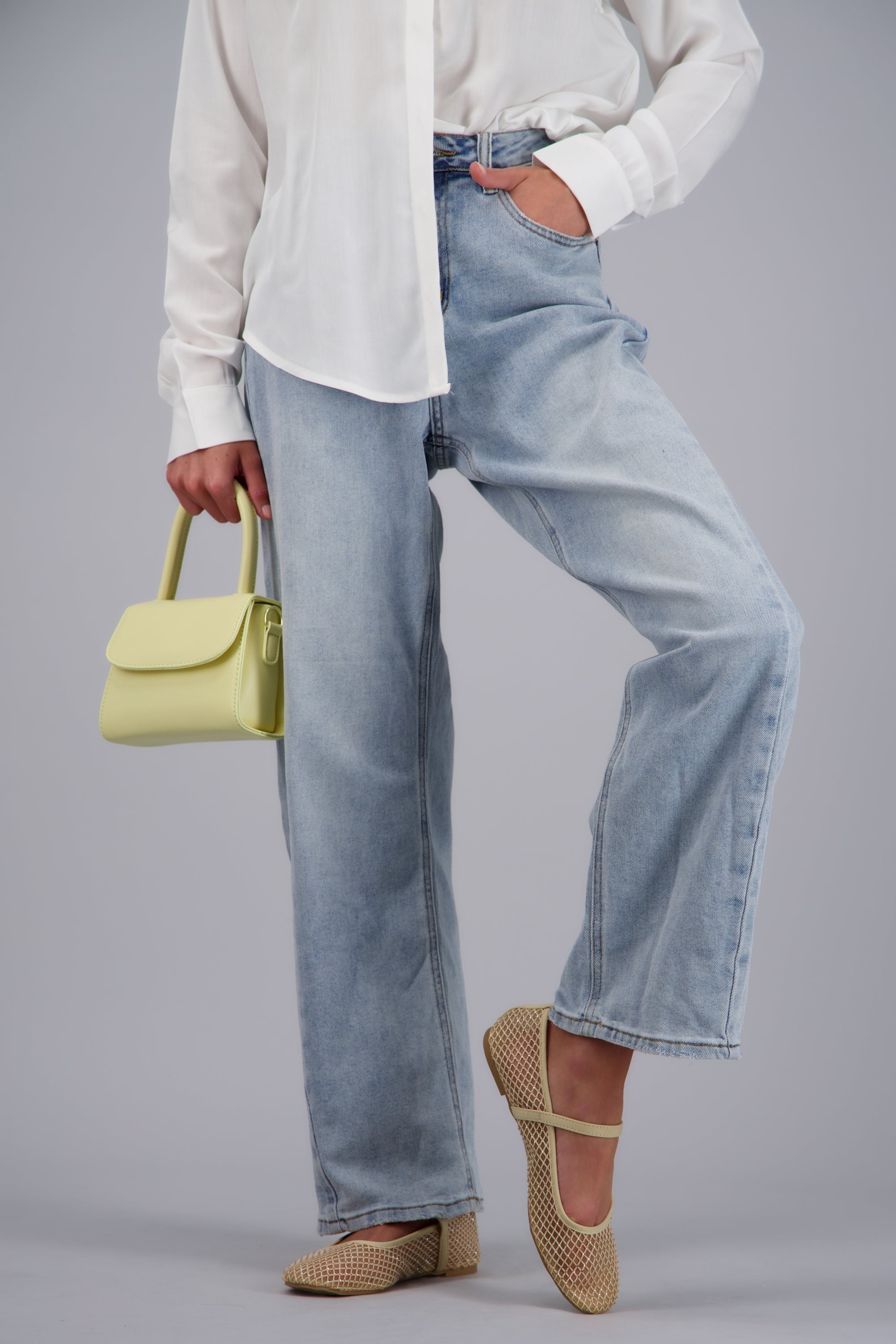 Flat malla brillos correa NUDE