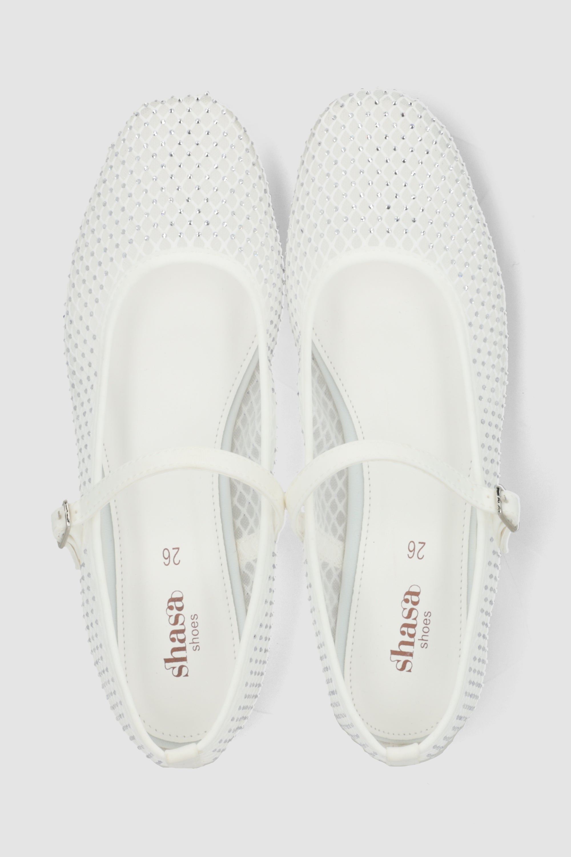 Flat malla brillos correa BLANCO