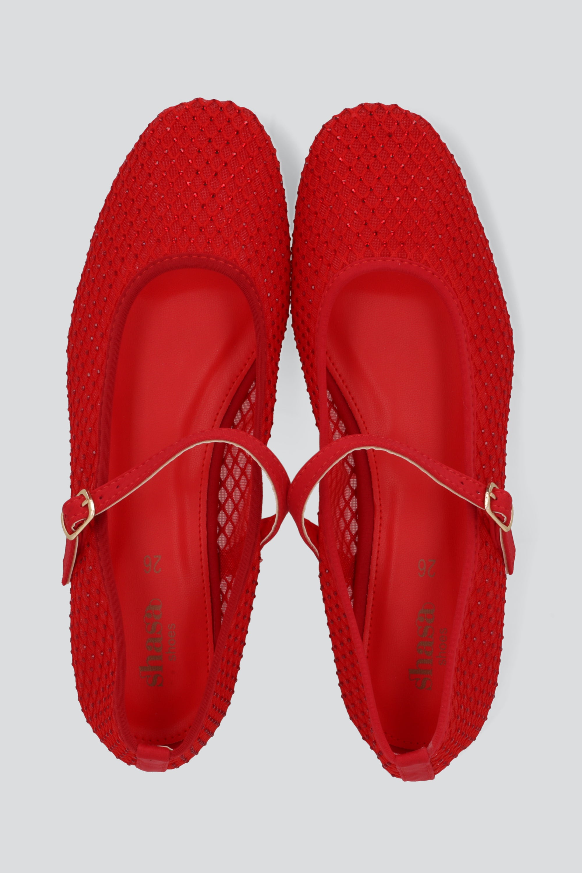 Flat malla brillos correa ROJO