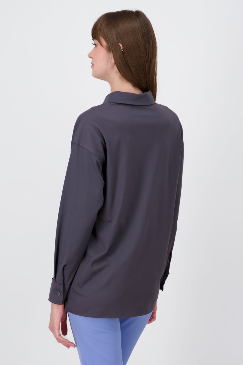 Sobrecamisa larga fluida GRIS