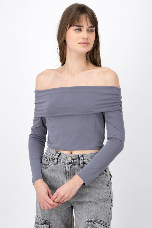 Top strapless manga larga