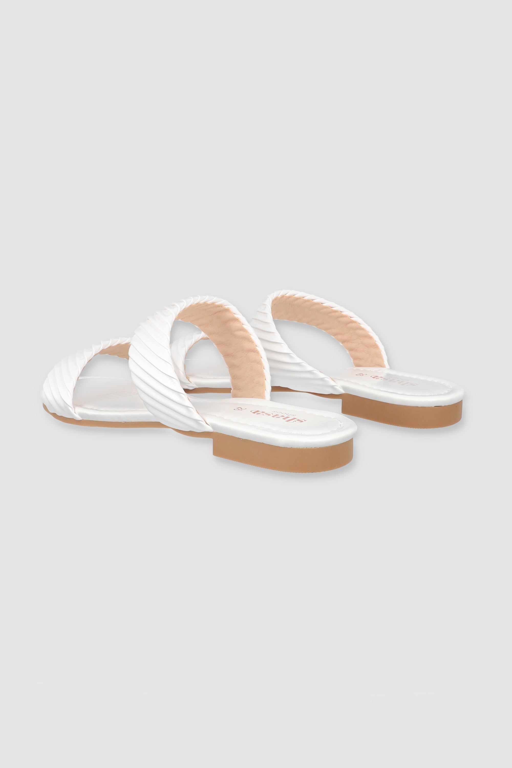 Sandalias dos tiras plizadas BLANCO