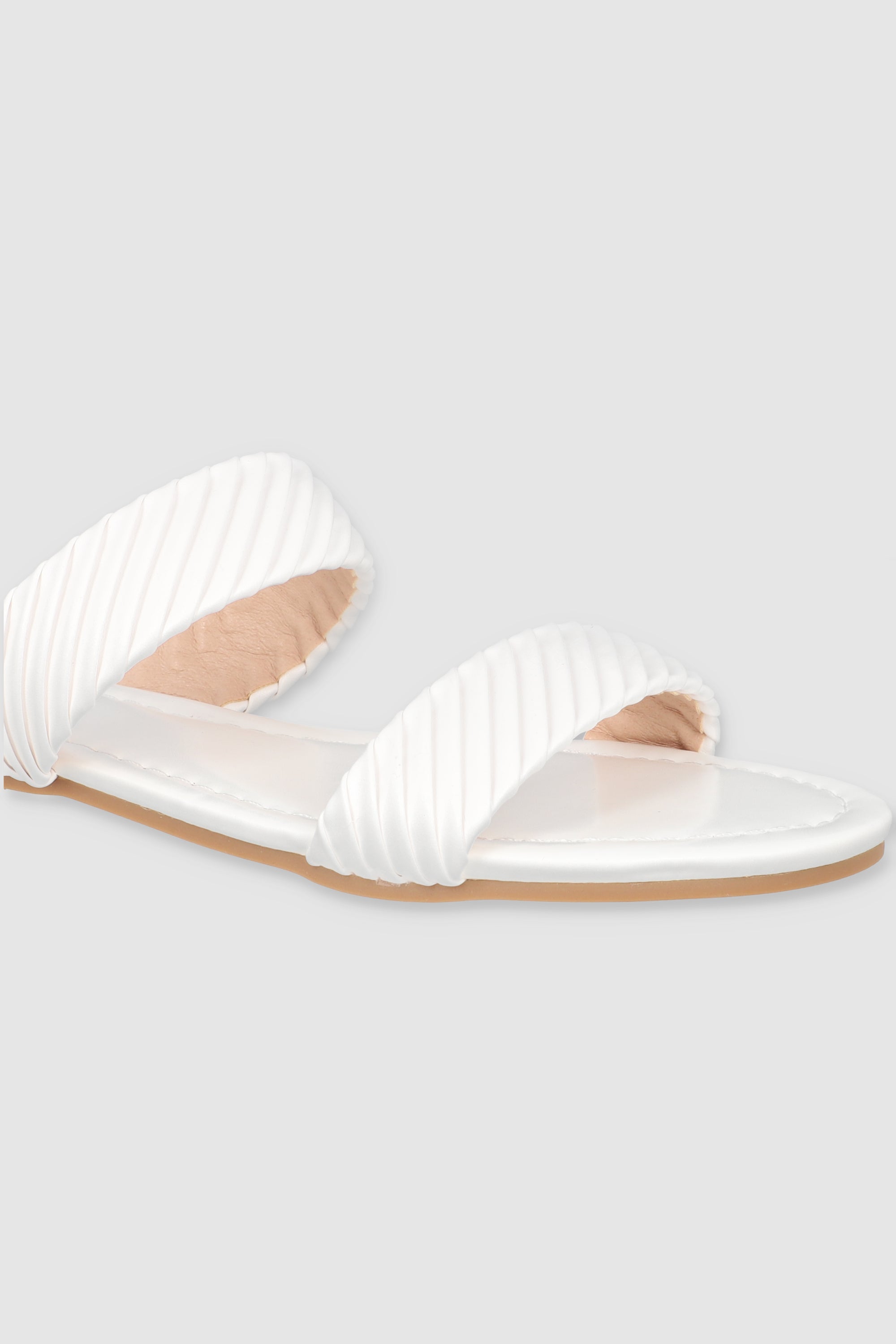 Sandalias dos tiras plizadas BLANCO