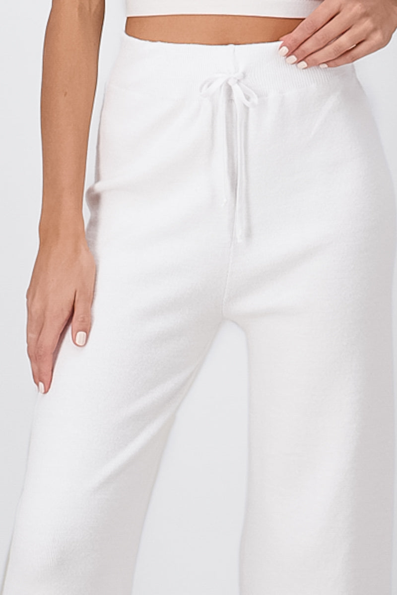 Pantalón Rectos Cintura Elástica BLANCO